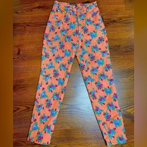 🌷 Versace Jeans Couture 🌷 Vintage Floral Jeans Made in Italy 🇮🇹